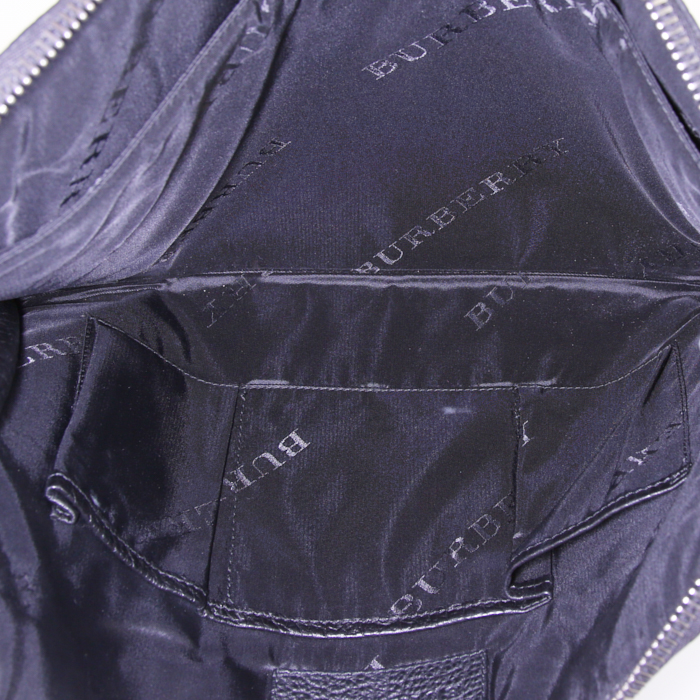 Borsa portadocumenti Burberry in pelle martellata nera - Detail D2