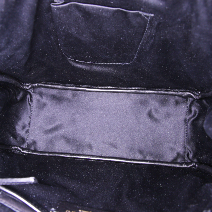 Sac à main Saint Laurent Y-mail en cuir argenté - Detail D2