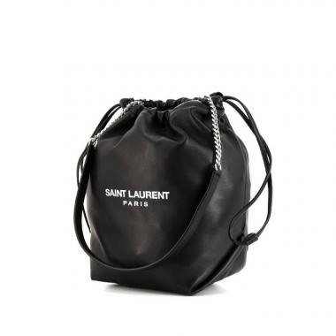 Sac à main Saint Laurent Teddy Pochon en cuir noir