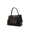 Yves Saint Laurent Muse Two small model handbag in black leather and black canvas - 00pp thumbnail