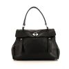 Yves Saint Laurent Muse Two small model handbag in black leather and black canvas - 360 thumbnail