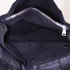 Yves Saint Laurent Muse Two small model handbag in black leather and black canvas - Detail D2 thumbnail
