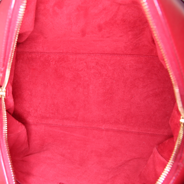 Saint Laurent Duffle shoulder bag in red leather - Detail D2