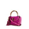 Gucci New Bamboo shoulder bag in fushia pink neoprene and pink leather - 00pp thumbnail