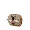 Bolso bandolera Gucci en lona Monogram beige y cuero marrón - 00pp thumbnail