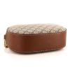 Borsa a tracolla Gucci in tela monogram beige con motivo e pelle marrone - Detail D4 thumbnail