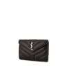 Saint Laurent wallet in black chevron quilted leather - 00pp thumbnail