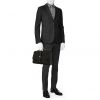 Hermès Étrivière business briefcase in black togo leather - Detail D1 thumbnail