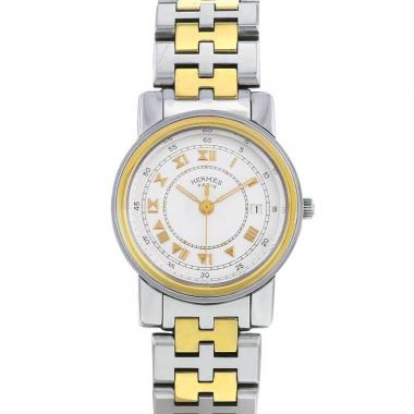 Montre Hermès Carrick en acier et plaqué or Vers  1990