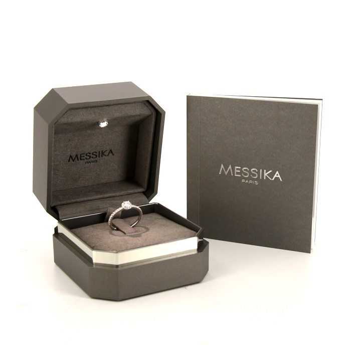 Anello solitario Messika Joy in oro bianco e diamanti - Detail D2