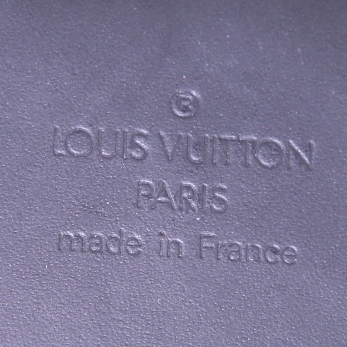 Pochette Louis Vuitton in pelle verniciata monogram nera - Detail D4