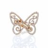 Sortija Messika Butterfly Arabesque modelo grande en oro rosa y diamantes - 360 thumbnail