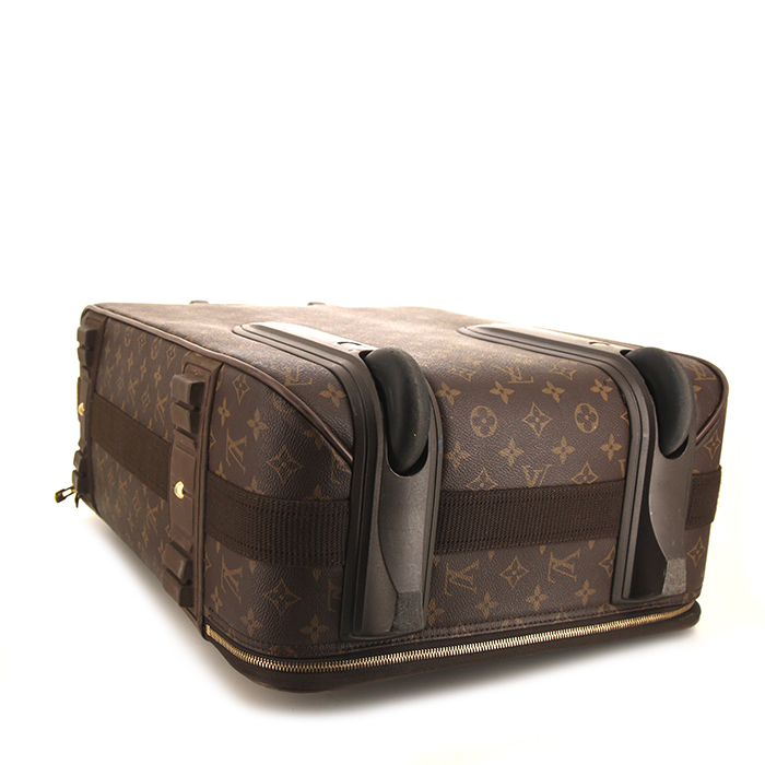 Maleta flexible Louis Vuitton Pegase en lona Monogram y cuero natural - Detail D5
