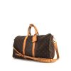 Borsa da viaggio Louis Vuitton Keepall 45 in tela monogram marrone e pelle naturale - 00pp thumbnail