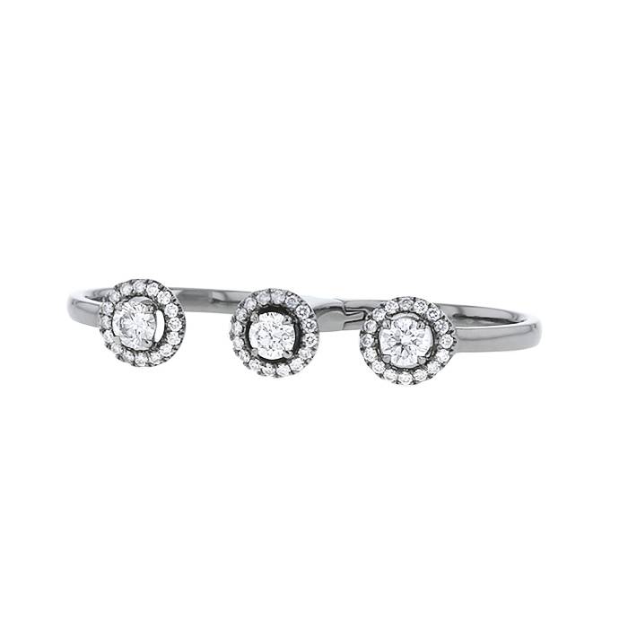Messika Double Joy ring in blackened gold and diamonds