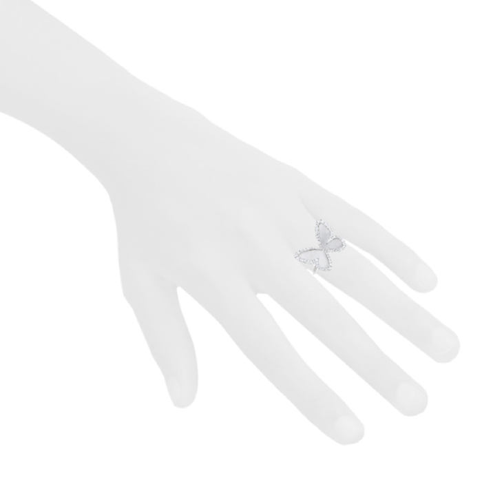 Messika Butterfly ring in white gold and diamonds - Detail D1