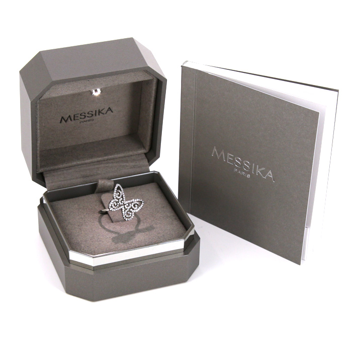 Anello Messika Butterfly Arabesque modello piccolo in oro invecchiato e diamanti - Detail D2