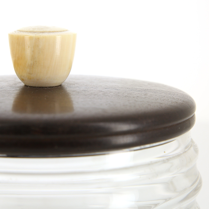 Baccarat, box in crystal, ebony and horn, from the 1940’s, signed - Detail D1