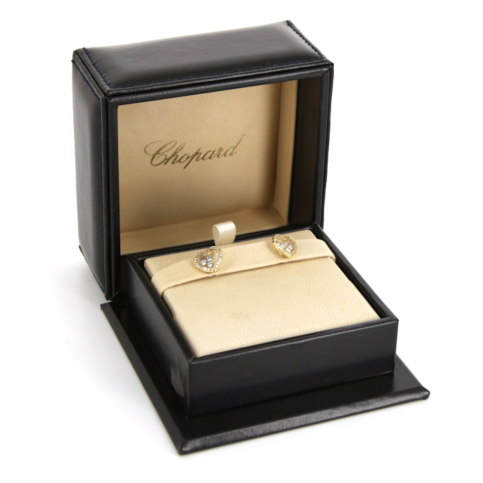 Pendientes Chopard Happy Diamonds en oro amarillo y diamantes - Detail D2