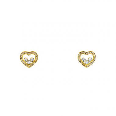 Paire de boucles d'oreilles Chopard Happy Diamonds en or jaune et diamants