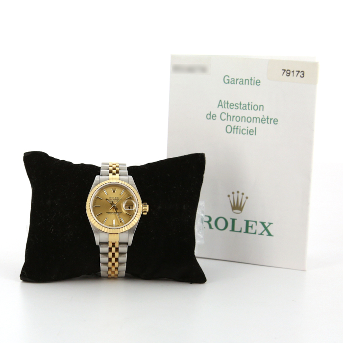 Montre Rolex Datejust Lady en or et acier Ref :  79173 Vers  2003 - Detail D2
