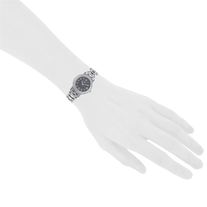 Hermes Clipper watch in stainless steel Ref:  CL4.210 Circa  1990 - Detail D1