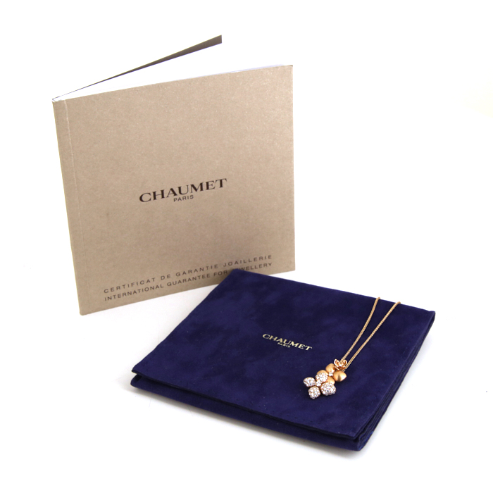 Chaumet Hortensia Astres necklace in pink gold and diamonds - Detail D2
