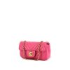 Chanel Mini Timeless shoulder bag in pink chevron quilted leather - 00pp thumbnail