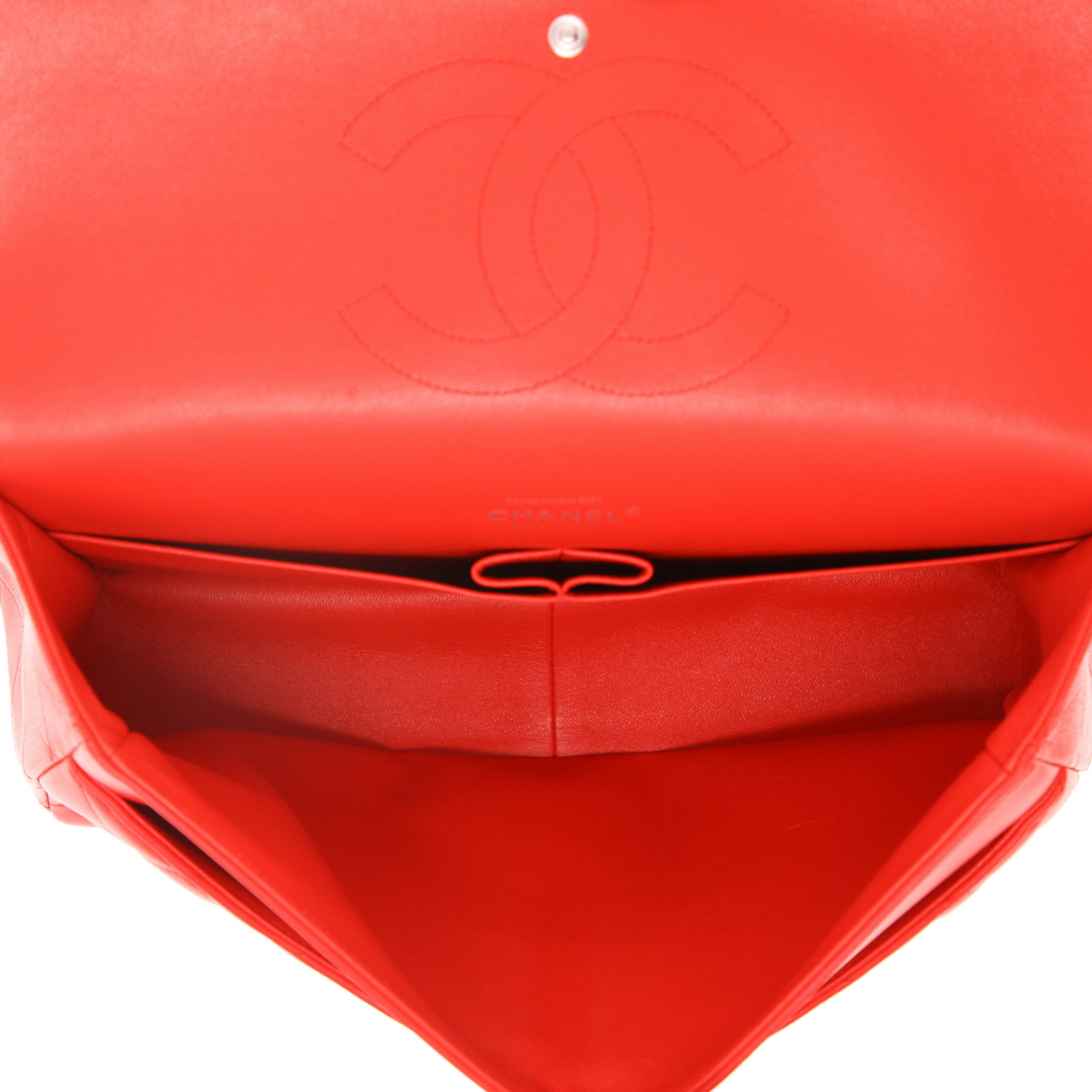 Sac bandoulière Chanel Timeless Maxi Jumbo en cuir matelassé rouge - Detail D3