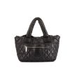 Bolso de mano Chanel Coco Cocoon en lona acolchada negra - 360 thumbnail