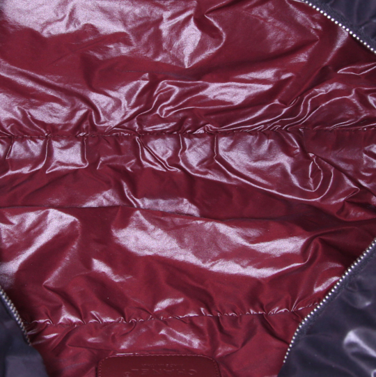 Shopping bag Chanel in tela trapuntata nera e pelle nera - Detail D2