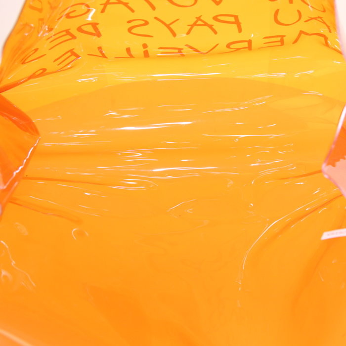 Sac à main Hermès en vinyle orange - Detail D2