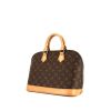 Bolso de mano Louis Vuitton en lona Monogram marrón y cuero natural - 00pp thumbnail