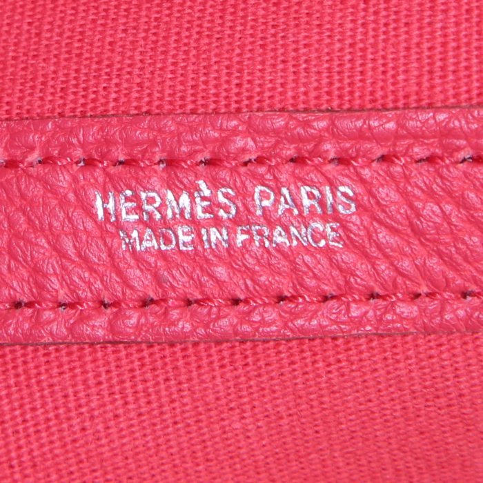 Sac cabas Hermes Garden Party en toile rose Azalée et cuir togo rose Azalée - Detail D3