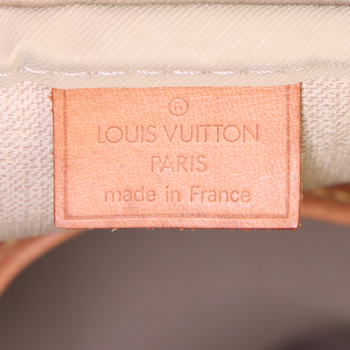 Louis Vuitton Deauville handbag in brown monogram canvas and natural leather - Detail D3