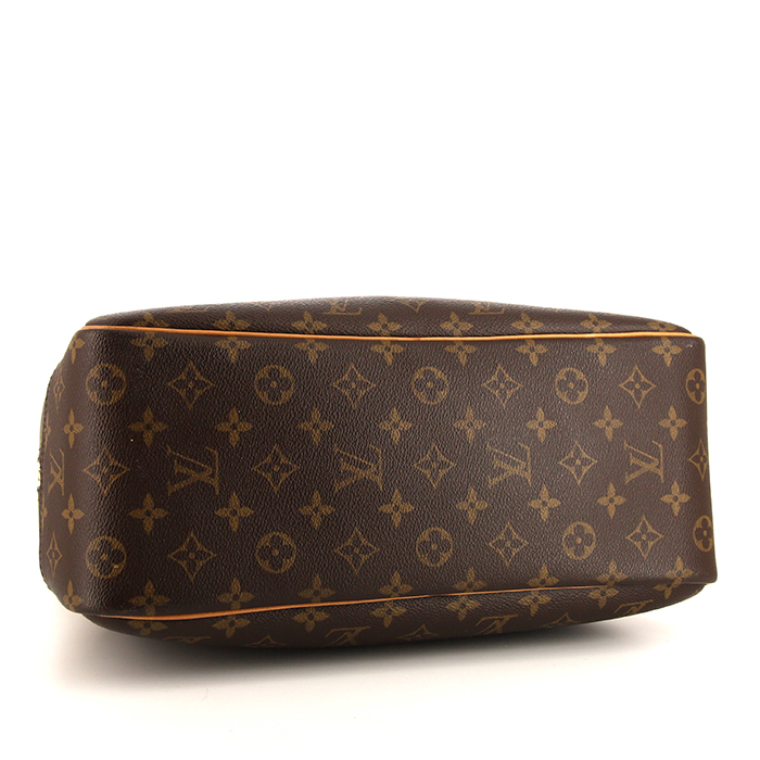 Bolso de mano Louis Vuitton Deauville en lona Monogram marrón y cuero natural - Detail D4