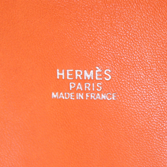 Sac à main Hermès Bolide en cuir togo orange - Detail D4