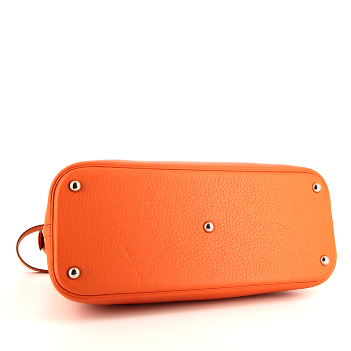 Hermès Bolide handbag in orange togo leather - Detail D5