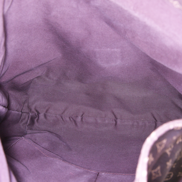 Sac à main Louis Vuitton Romance en toile monogram Idylle marron et beige et cuir marron - Detail D2