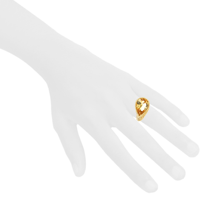 Anello Boucheron Serpent Bohème modello grande in oro giallo e quarzo citrino - Detail D2