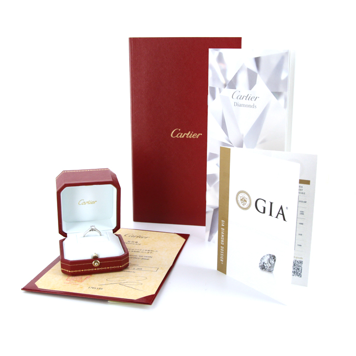 Sortija solitaria Cartier 1895 en platino y diamante (0,40 carat) - Detail D2