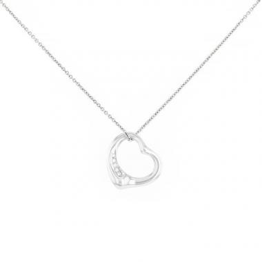 Collier Tiffany & Co Open Heart moyen modèle en platine et diamants
