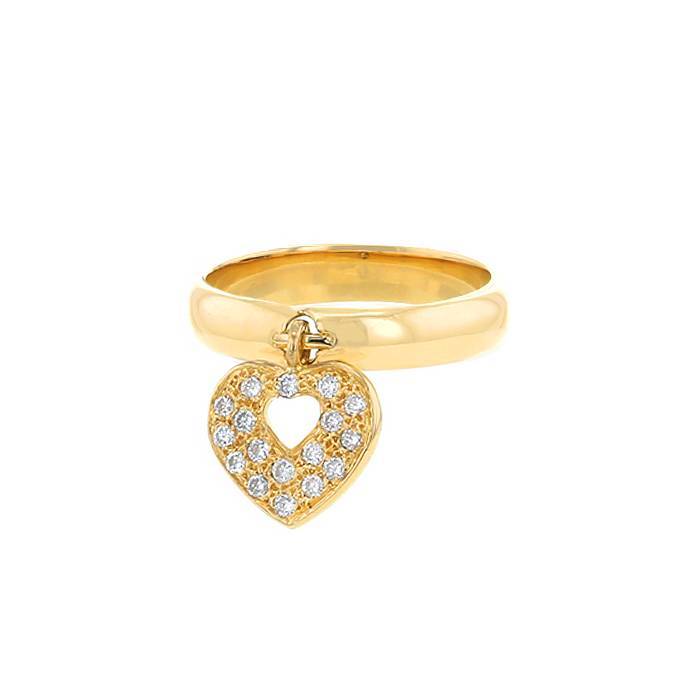 Poiray Coeur Secret ring in yellow gold and diamonds - 00pp