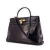Hermes Kelly 35 cm handbag in blue box leather - 00pp thumbnail