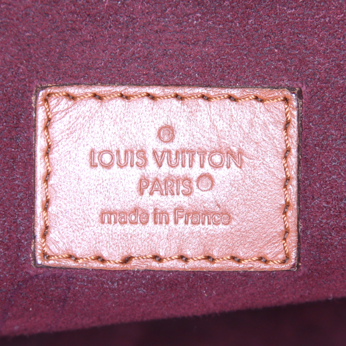 Bolso de mano Louis Vuitton Diane en lona a cuadros ébano y cuero marrón - Detail D3