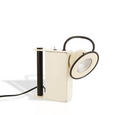 Gae Aulenti 
Piero Castiglioni, "Minibox" bedside lamp, in cream lacquered metal, Stilnovo edition, stamped, designed in 1979, edition of the 1980's