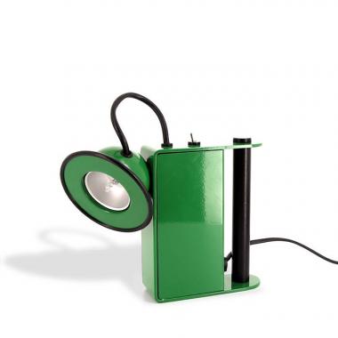 Gae Aulenti 
Piero Castiglioni, lampe de chevet "Minibox", en métal laqué vert, édition Stilnovo, estampillée, création du modèle en 1979, édition des années 1980