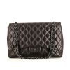 Chanel Timeless Maxi Jumbo handbag in metallic grey quilted leather - 360 thumbnail