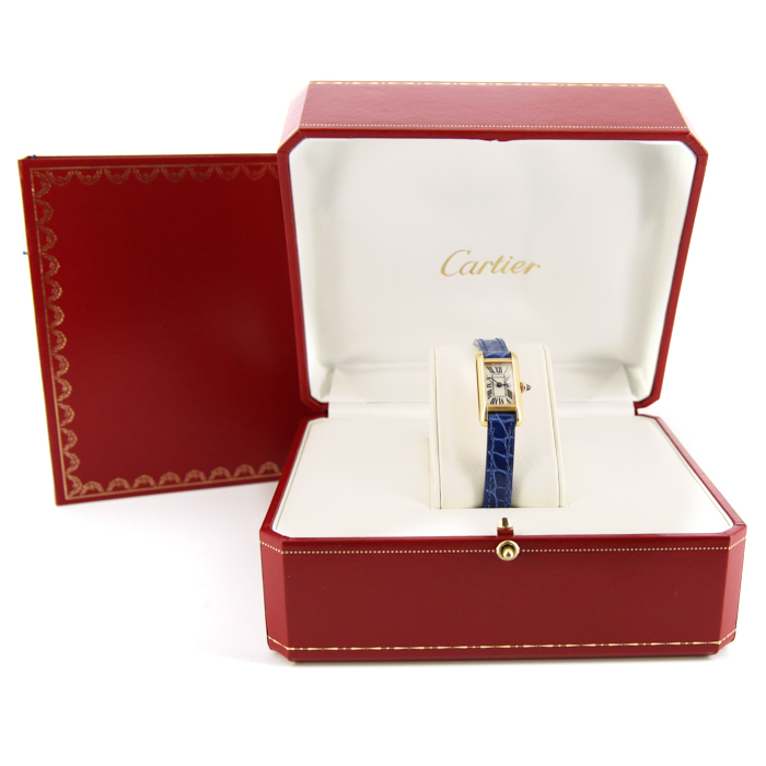 Reloj Cartier Mini Tank de oro amarillo Ref :  2448 Circa  2001 - Detail D2