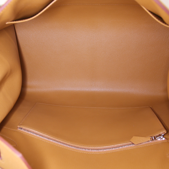 Borsa Hermes Birkin Rainbow Sunrise 35 cm in pelle Epsom giallo Lime Rose Confetti beige Sésame e marrone Terre - Detail D2